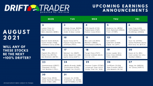 Earnings Announcements - August 2021