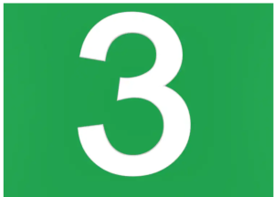 The number 3 with a green background