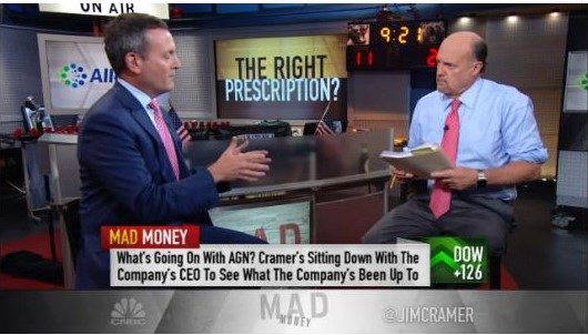 Brent Saunders discussing the political landscape with Jim Cramer